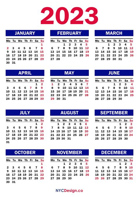 2023 Calendar With Uk Holidays Printable Free Pdf Blue Green