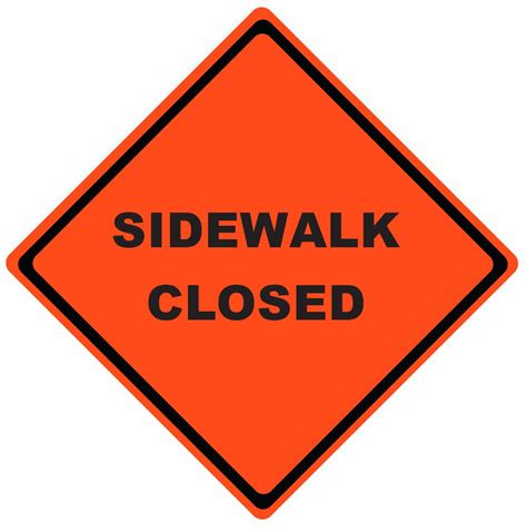 Safety Products Inc Sidewalk Closed Roll Up Work Zone