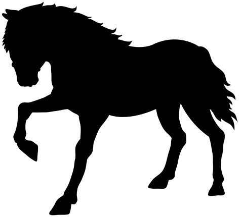 Animal Cartoon Clipart Black Silhouette Horse Transparent Clip Art