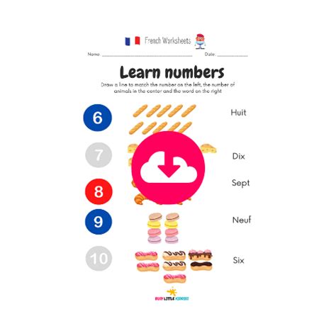 Numbers in French Worksheet | French worksheets, Basic french words ...