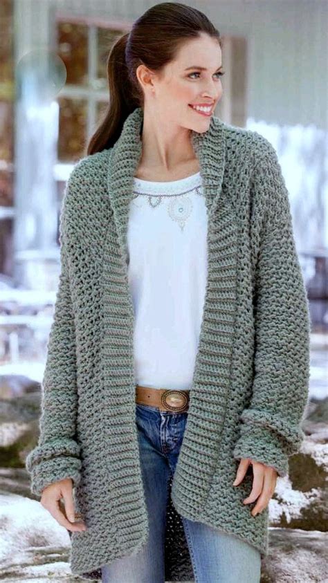 Crochet Pattern Chunky Hooded Jacket Cardigan Coat Sweater Etsy