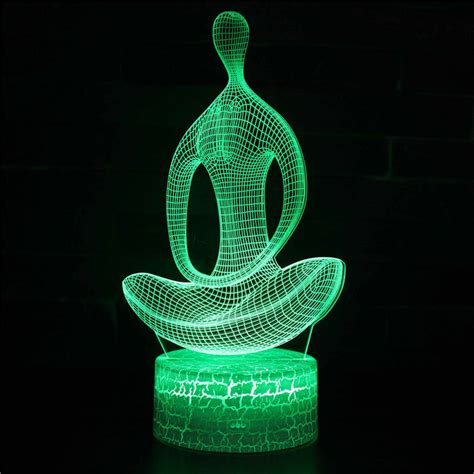 Abstract Sitting Man 3d Optical Illusion Lamp — 3d Optical Lamp