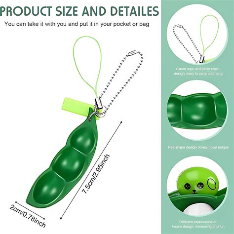 Pea Pod Fidget Toy Pea Popper Fidget Keychain Toy Peas In A Pod
