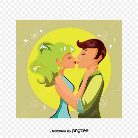 Couple Kissing Vector Couple Head Picture Kiss Vector Diagram Png