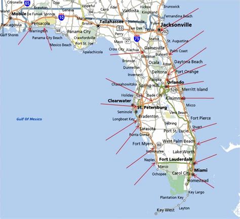 Best Florida Gulf Coast Beaches Map Printable Maps