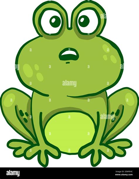 Very Surprised Frog Illustration Vector On White Background Stock