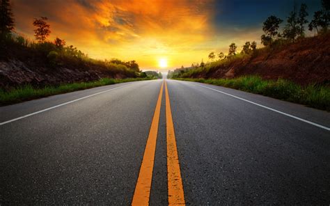 Download Wallpapers Sunrise Road Highway Morning Concepts With A