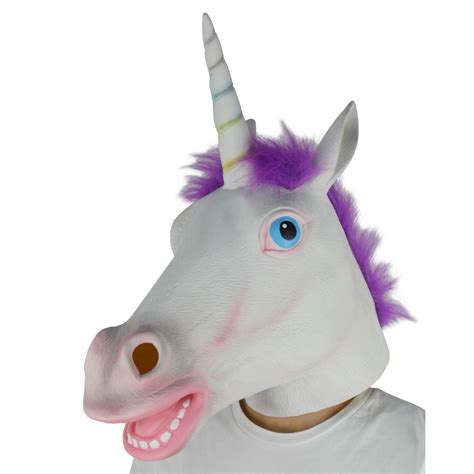 Larpgears Deluxe Novelty Latex Unicorn Mask Halloween Animal Mask For