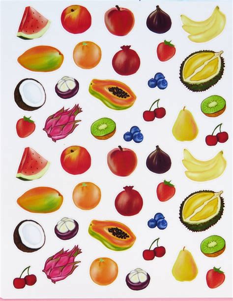 Fruit Stickers Illustrated Stickers Health Stickers Vegan Etsy