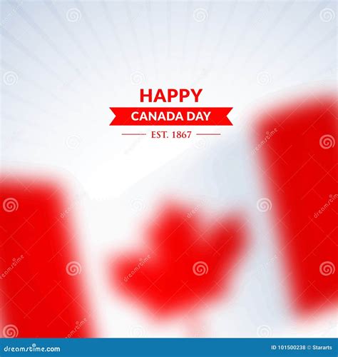 Happy Canada Day Background With Blurred Flag Stock Vector