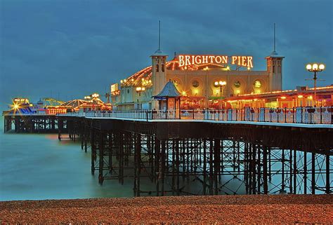 1366x768px Free Download Hd Wallpaper Brighton Pier Beach Lights