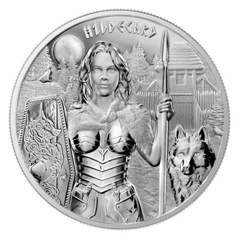 1 Oz Germania Mint Valkyries Hildegard Silver Coin 2022 Royal Bull