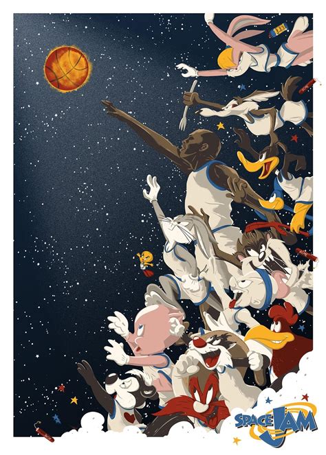 Мультмонстры с планеты «гора придурков» вторгаются на землю, желая захватить персонажей популярного анимационного сериала «looney toons». Space Jam (1996) 2925 × 4096 by Simon Delart ...