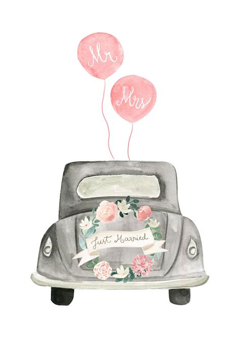 Window color vorlagen zum herunterladen. Vintage wedding car - Free Wedding Congratulations Card in ...