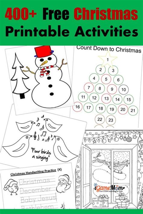 400 Free Christmas Learning Printable Activities For Kids