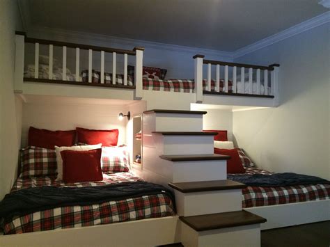 Muskoka Style Guest Bedroom Double Bunk Bed Bunk Beds Cottage Patio Double Bunk Beds