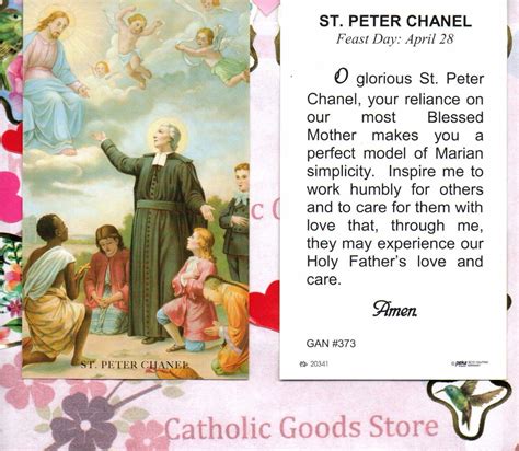 Saint St Peter Chanel With Prayer To St Peter Chanel Paperstock Holy