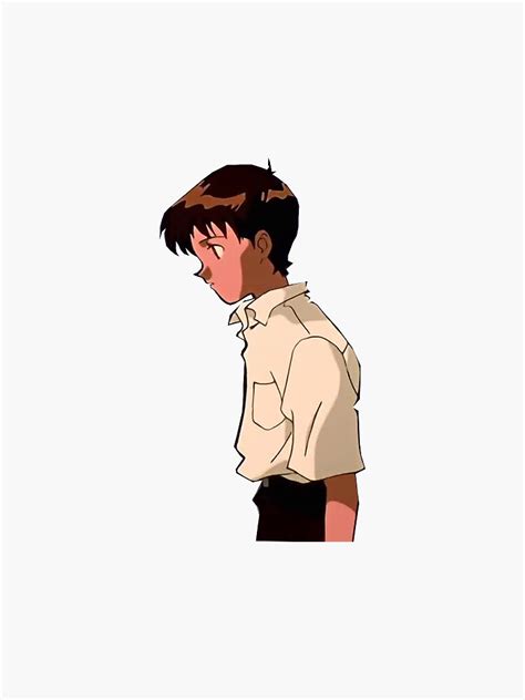 Sad Shinji Ikari Sticker By Templegeo Redbubble