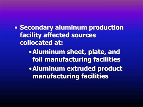 Ppt Secondary Aluminum Production Industry Maximum Achievable Control