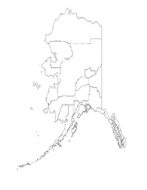 Blank Alaska Borough Map Free Download