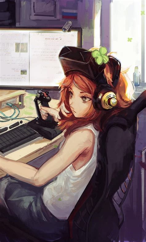 Anime Gamer Girl Iphone Background And Cute Gamer Girl Hd Phone