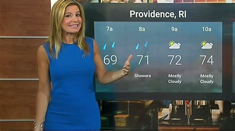 Jen Carfagno The Weather Channel Tight Blue Dress Profile