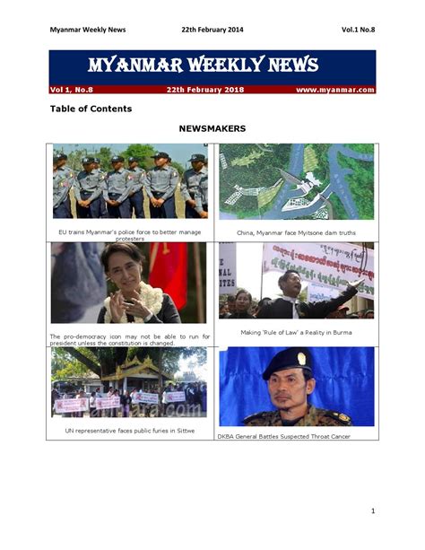 Myanmar Weekly News Vol01 No 08 By Issuu