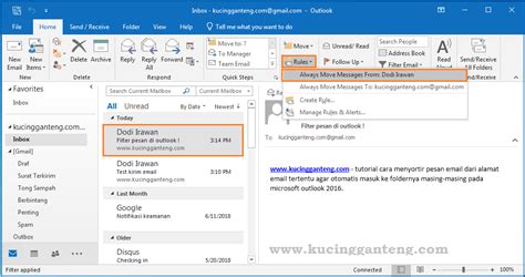Cara Membuat Email Masuk Otomatis Ke Folder Di Outlook 2016 Membuat Info