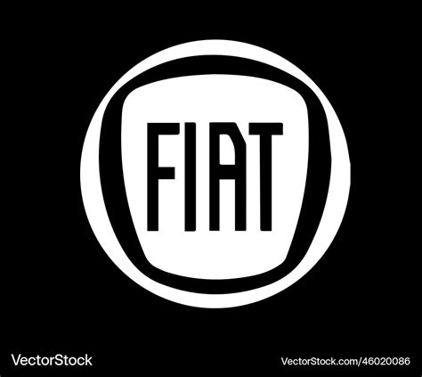 Fiat Logo Brand Symbol White Design Car Italian Vector Image