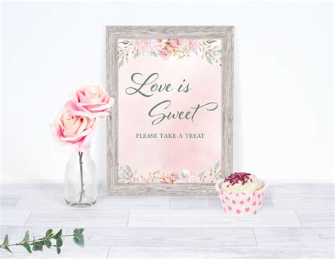 love is sweet bridal shower sign pink floral wedding celebrate life crafts