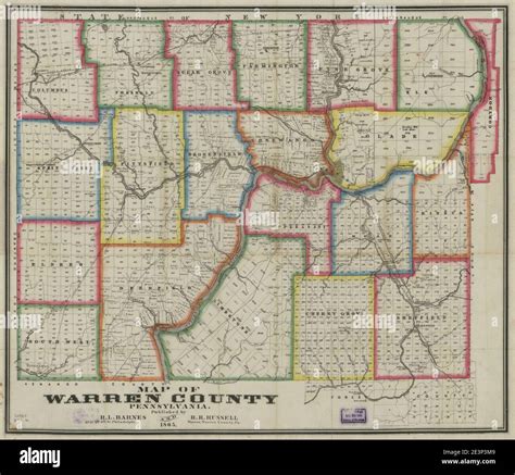 Map Of Warren County Pennsylvania Stock Photo Alamy