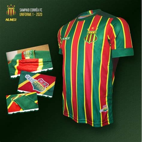 Ilustrações gráficas de uniformes históricos, o kit titular e o reserva, o uniforme de fundação do sampaio corrêa e sampaio corrêa futebol clube. Novas camisas do Sampaio Corrêa 2020 Numer » Mantos do Futebol