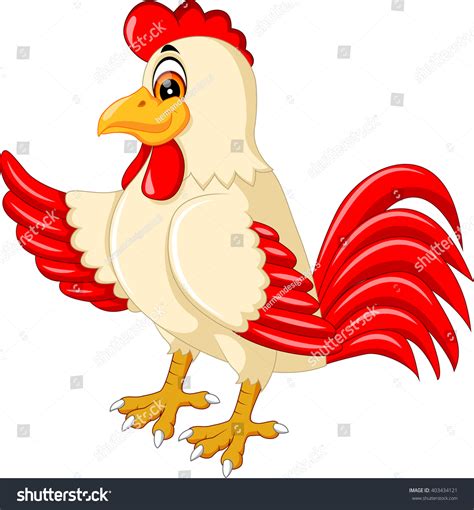 Cute Rooster Cartoon Presenting Stock Vector Royalty Free 403434121