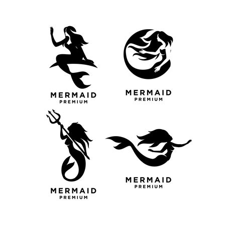 Set Collection Of Mermaid Logo Icon Design Illustration 3329718 Vector
