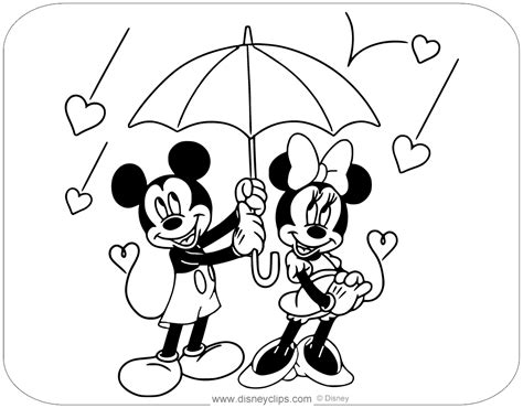 Mickey And Minnie Mouse Valentine Coloring Pages Coloring Pages