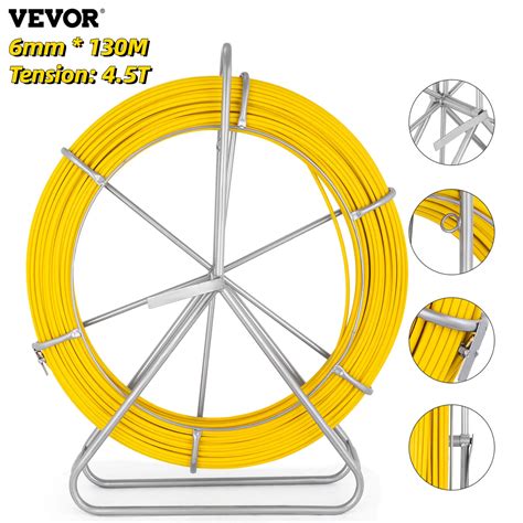 Vevor 6mm X 130m Fiberglass Wire Cable Running Rod Snakes Fish Tape