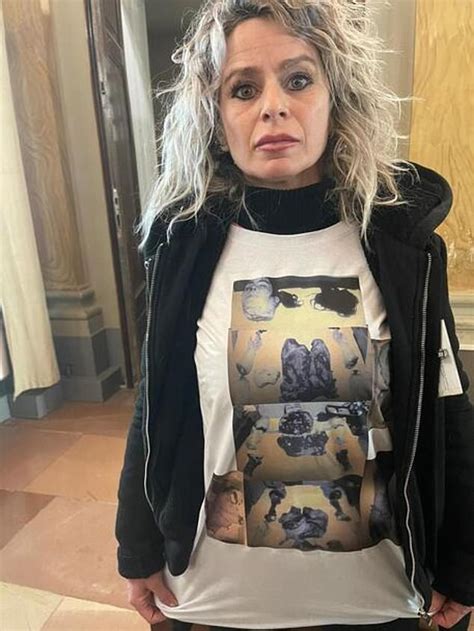 Italian Mother Wears Shocking T Shirt Showing Her 18 Year Old Daughters Dismembered Body As She