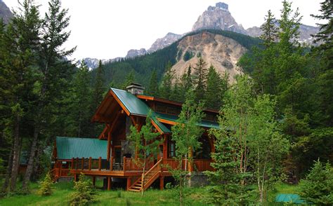 Nature Landscape Mountain Trees Forest House Alberta