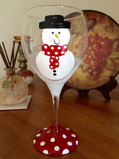 Frosty Snowman Wine Glass Etsy Christmas Wine Glasses Wine Glass Crafts Snowman Wine Glass