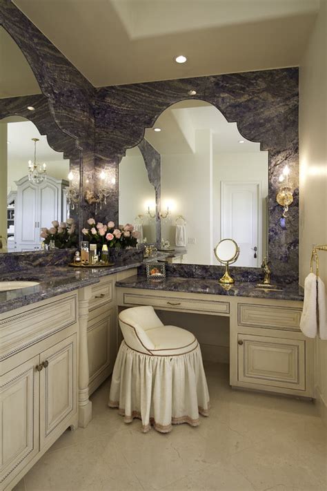 Traditional and unusual shelves come in many shapes, colors and sizes. 30 Bathrooms with L-Shaped Vanities