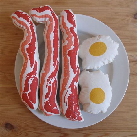 Bacon And Eggs Pillow Set By Broderpress Pig Candy Bacon Breakfast