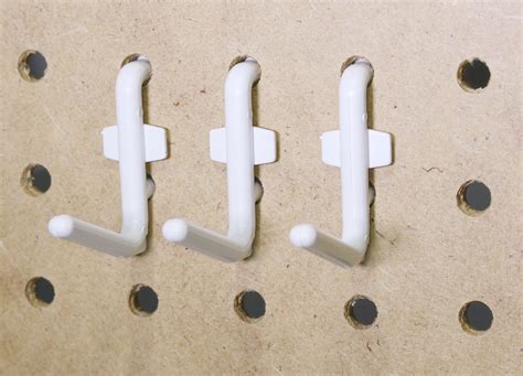 L Style Plastic White Locking Pegboard Hooks Multi Pack Crafts Tools