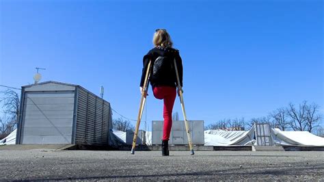 Elena Amputee Preview Wooden Crutches Youtube