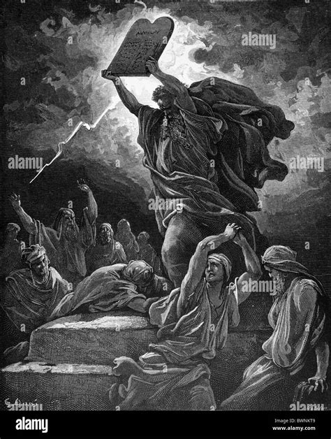 Gustave Doré Moses Breaking The Tablets Of The Law Black And White