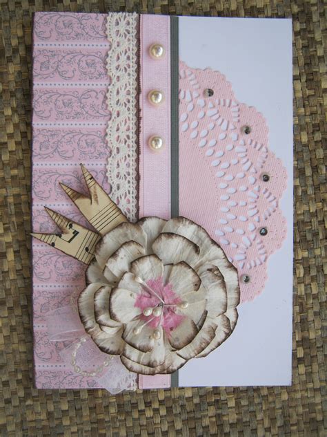 Card made with handmade flowers
