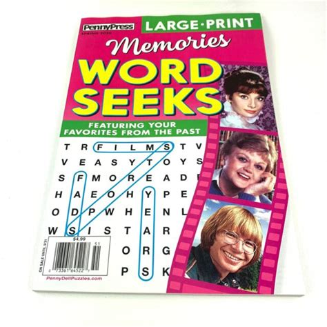 Memories Large Print Word Search Seek Puzzle Book From Penny Press Book