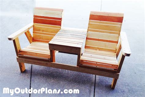 Diy Double Chair Bench With Table Myoutdoorplans Free Woodworking