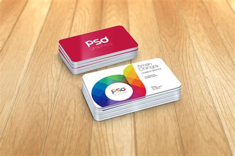 Free mockup psd business card. Rounded Corner Business Card Mockup Free PSD Graphics ...