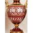 Pair Cut Glass Antique French Empire Maiden Vases Porcelain Base 