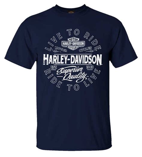 Harley Davidson® Mens Live To Ride Crew Neck Short Sleeve Cotton T